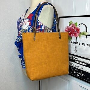 Elaine Arsenault Burnt Orange Linen Tote